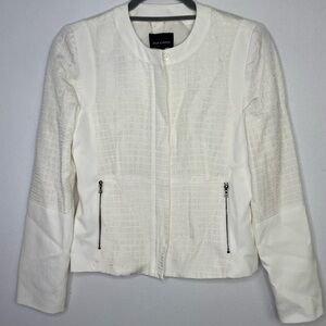 JUDITH & Charles white texture zipper jacket